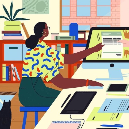 person sitting at computer