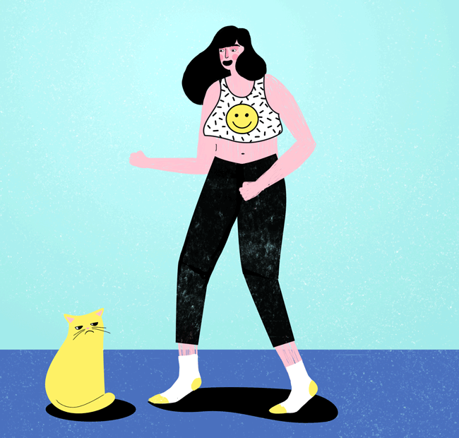 dancing happily
